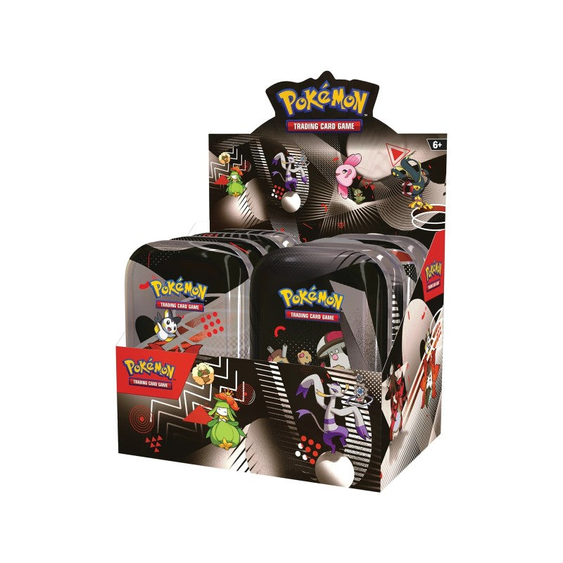8 x Black Bolt & White Flare Pokemon TCG Unova Mini Tins in Sealed Display Case (EN)